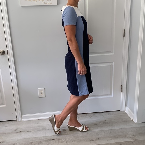 Boden dress‎ color block midi casual career blue white size 4R - Picture 10 of 15